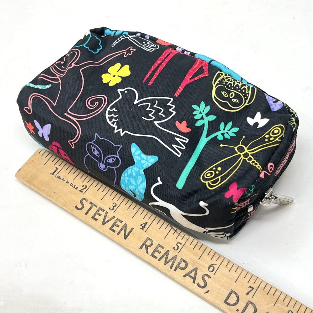 LeSportsac Animal Print Small Rectangular Cosmetic Bag Make-Up Pouch - Picture 8 of 10